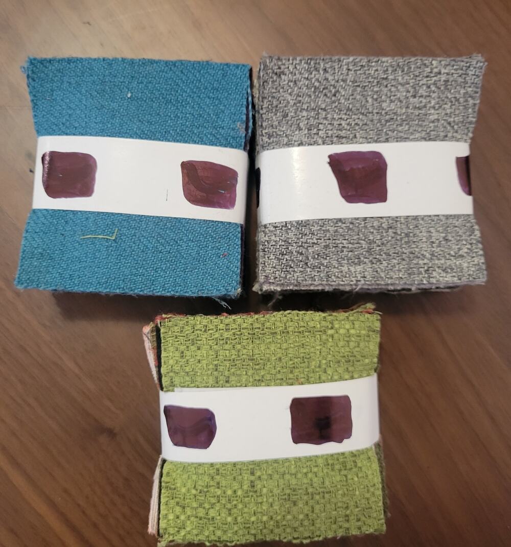 65 Pc Fabric Upholstery Swatches Samples 3x3 No Paper Backing Sewable Craft Lot